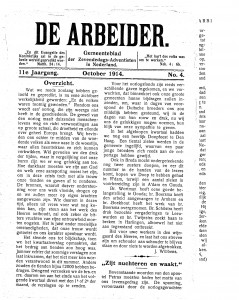Conradi, Ludwig, ‘Zijt nuchter en waakt’ in De Arbeider, 11e jrg., okt. 1914, blz. 33-37 (blad 1). 